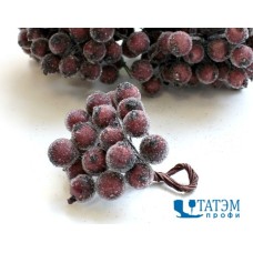 Ягоды декор. 1,2 см на проволоке 2-х сторон. в изморози коричневый, уп. 200 шт