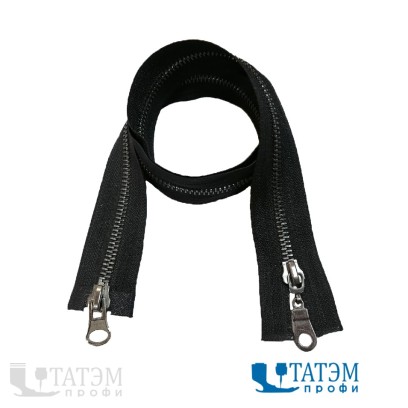 Молния металл Т-5, 2 замка, 75 см, никель, оксид, КНР