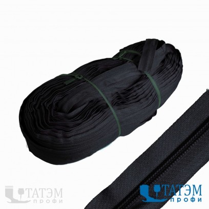 Молния спираль рулонная Т-5, черная (16 г/м), упак 200 м, РФ