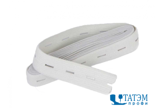 Резинка 20 мм вязаная перфорированная, белая, 25 м