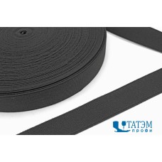 Резинка 25 мм, вязаная, арт. 0025, рулон 50 м, черная