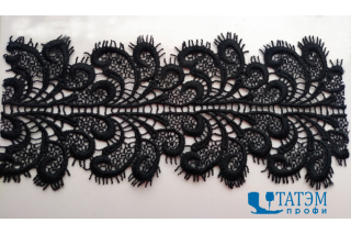 Кружево 80 мм черное (уп = 18,3 м) арт. 6304-0165