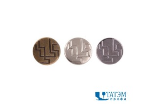 Пуговица джинсовая 17 мм "Геометрия" антик, оксид, никель, черный никель, 100 шт, Турция