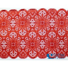 Кружево эластичное 180 мм, красный, уп. 10 ярд