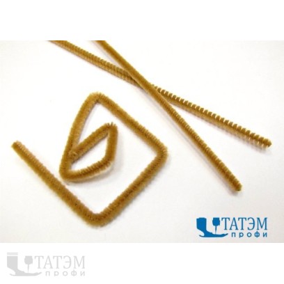 Проволока для плетения с ворсом (синель/шенил) 0,6 х 30 см, арт. А 020 бежевый, уп. 100 шт