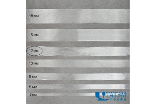 Лента (резинка) силиконовая матовая шир. 12 мм, толщ. 0,3 мм, уп. 1 кг