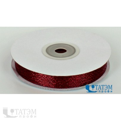 Лента декор. металлизированная (люрекс) 12 мм, темно-коралловый, уп. 25 ярд