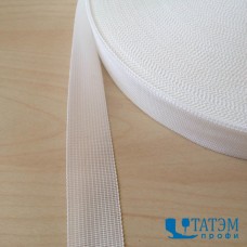 Тесьма окантовочная вязаная 18 мм, белая, 2,2 г/м, 50 м