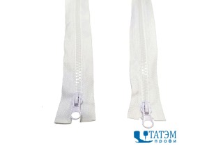 Молния трактор Т-5, 2 бегунка, 65 см, белая (22,4 г/м) LOGO