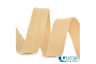 Лента киперная 10 мм хлопок 2,5 г/см, арт.TBY.CT10277, цв.F277 бежевый, уп. 50 м
