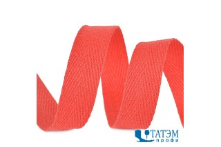 Лента киперная 10 мм хлопок 2,5 г/см, арт.TBY.CT10162, цв.F162 красный, уп. 50 м