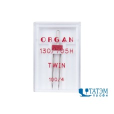 Иглы Organ 130/705H №100 двойная, упак. 1 шт