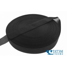 Тесьма окантовочная 32 мм, черная, арт. 0432, 100 м