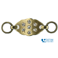 Украшение 70 х 22 мм, латунь (шлиф. бронза) со стразами, арт. YS 11165, уп 10 шт