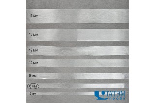 Лента (резинка) силиконовая матовая шир. 6 мм, толщ. 0,24 мм, уп. 1 кг