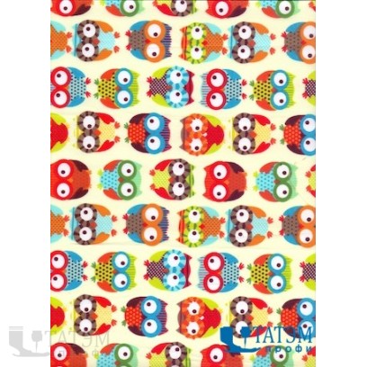 Ткань Тиси 120 г/м2, Совы (арт. №2697) шир. 1,50 м
