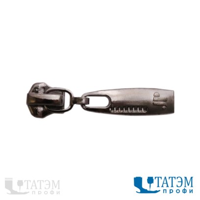 Бегунок для металла Т-5 декор №1, никель, ч. никель, 100 шт