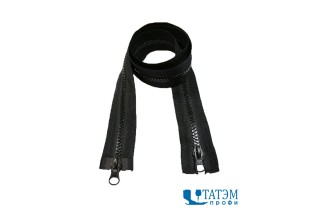 Молния трактор Т-8, 2 бегунка, 120 см, черная (36 г/м) LOGO