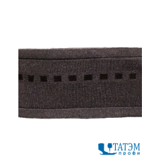 Резинка отделочная 55 мм, черный с квадратами