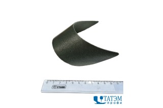 Козырек 55х185х45 мм, гнутый черный пластик (по 25 шт)