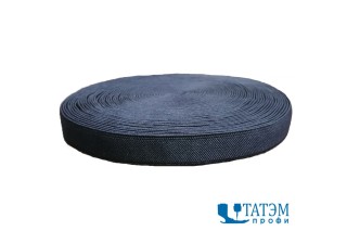 Резинка 20 мм, помочная, черная, рулон 20 м