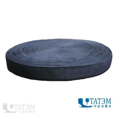 Резинка 20 мм, помочная, черная, рулон 20 м