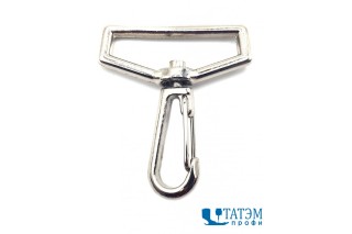 Карабин поворотный 38 х 54 мм металл, никель, упак 200 шт