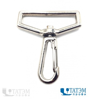 Карабин поворотный 38 х 54 мм металл, никель, упак 200 шт