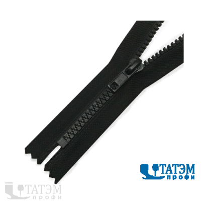 Молния трактор Т-5, 1 бегунок, 16 см, н/р, черная (22,4 г/м) КНР