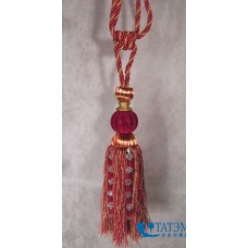 Подхват с бархат. вставкой в держатель, арт. Н 1217 красный, уп. 1 пара