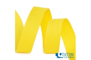 Лента киперная 10 мм хлопок 2,5 г/см, арт.TBY.CT10110, цв.F110 желтый, уп. 50 м