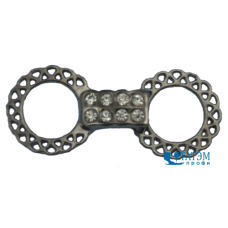 Украшение 52 х 30 мм, оксид (т. никель) со стразами, арт. HP 7110, уп 10 шт