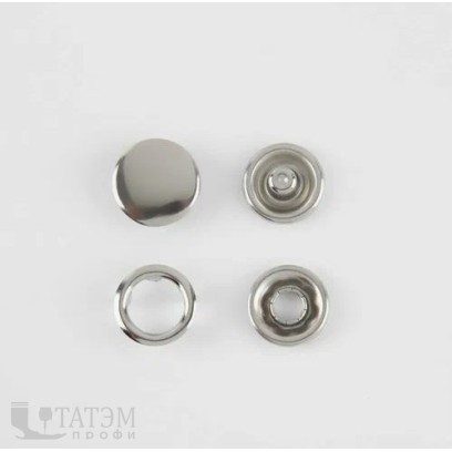 Кнопка 10,5 мм (закрытая) никель, нержав. сталь, упак. 1440 шт