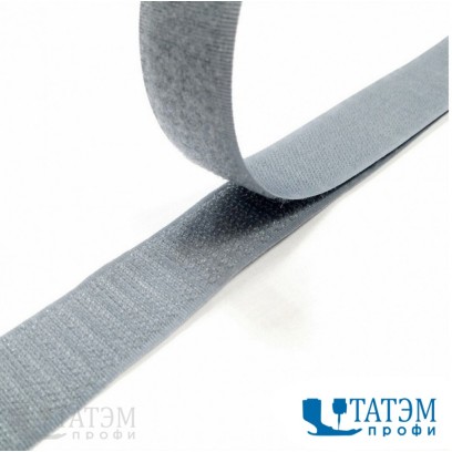 Лента петельная 25 мм, серая, рулон 25 м, КНР