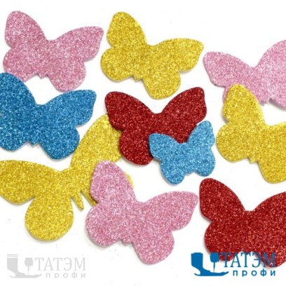 Набор фигурок из фоамирана с глиттером самоклеящиеся 