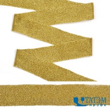 Тесьма трикотажная Лампас 25 мм, арт. KTS1425, золото, уп. 64 м