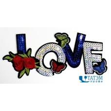 Термоаппликация с пайетками 20 х 9 см 