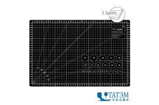 Коврик для резки самовосстанавл Texi 45x30 см, черный