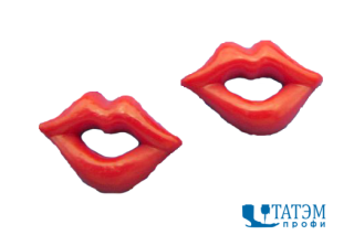 Рот большой для игрушек 19 х 13 мм, 21 х 15 мм, красный, уп. 100 шт