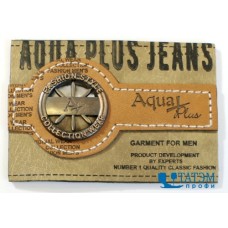 Лейбл пришивной с метал. вставками  80 х 55 мм 