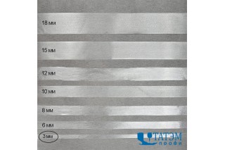 Лента (резинка) силиконовая матовая  шир. 3 мм, толщ. 0,22 мм, уп. 1 кг