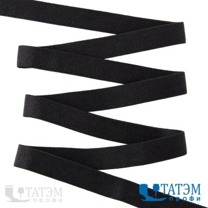 Резинка 10 мм, тканая, басмы 100 м, черная