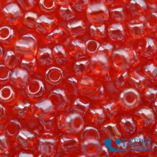 Бисер прозрачный 450 г, красный блестящий