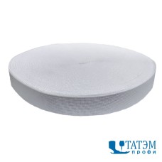 Резинка 20 мм, вязаная, арт. 20с48, рулон 25 м, белая