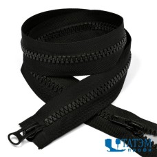 Молния трактор Т-8, 2 бегунка, 90 см, черная, 36 г/м, КНР