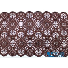 Кружево эластичное 180 мм, коричневый, уп. 10 ярд