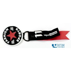 Лейбл пришивной диам. 48 мм с эффектом песка 