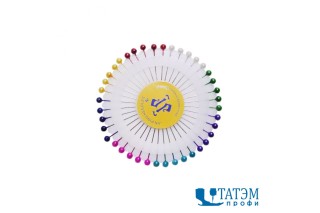 Булавки на пластине 37 мм, диам. 0,6 мм (40 шт) цветные