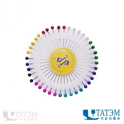 Булавки на пластине 37 мм, диам. 0,6 мм (40 шт) цветные