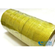 Лента декор.металлизированная (люрекс) 40 мм, золото, уп. 125 ярд: 5 рул по 25 ярд